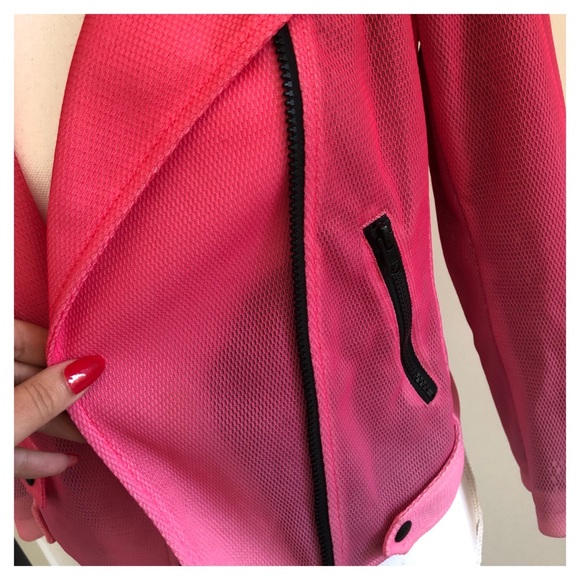 Rebecca Minkoff Active Wes Moto Jacket Rose Pink S - Picture 4 of 5
